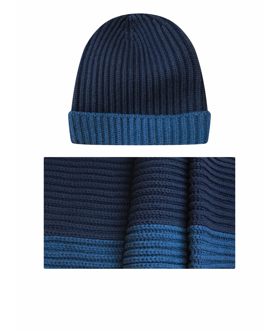 LORO PIANA Синяя кашемировая шапка, фото 1