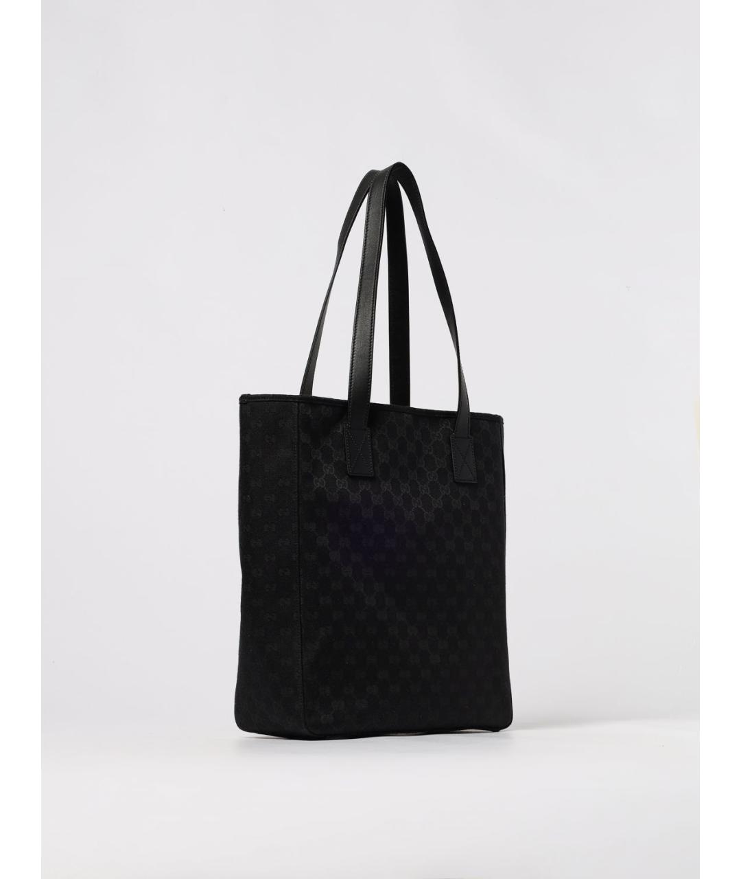 GUCCI Черная тканевая сумка тоут, фото 3
