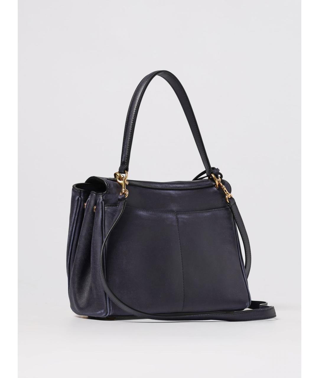 BALENCIAGA Темно-синяя кожаная сумка тоут, фото 3