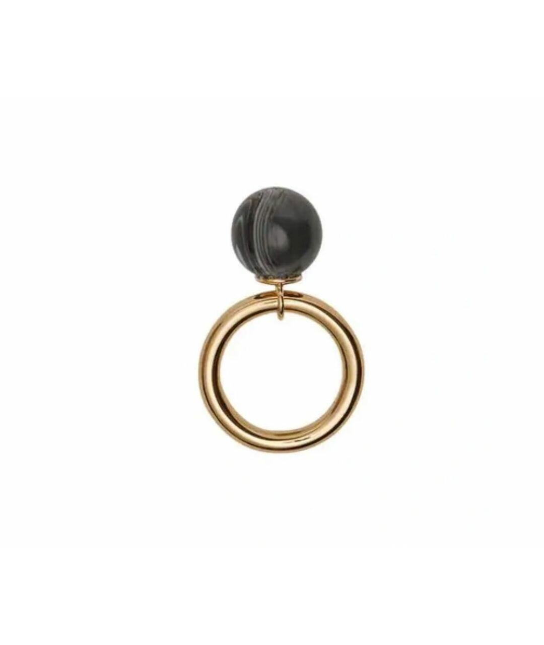 BURBERRY Черное латунное кольцо, фото 1
