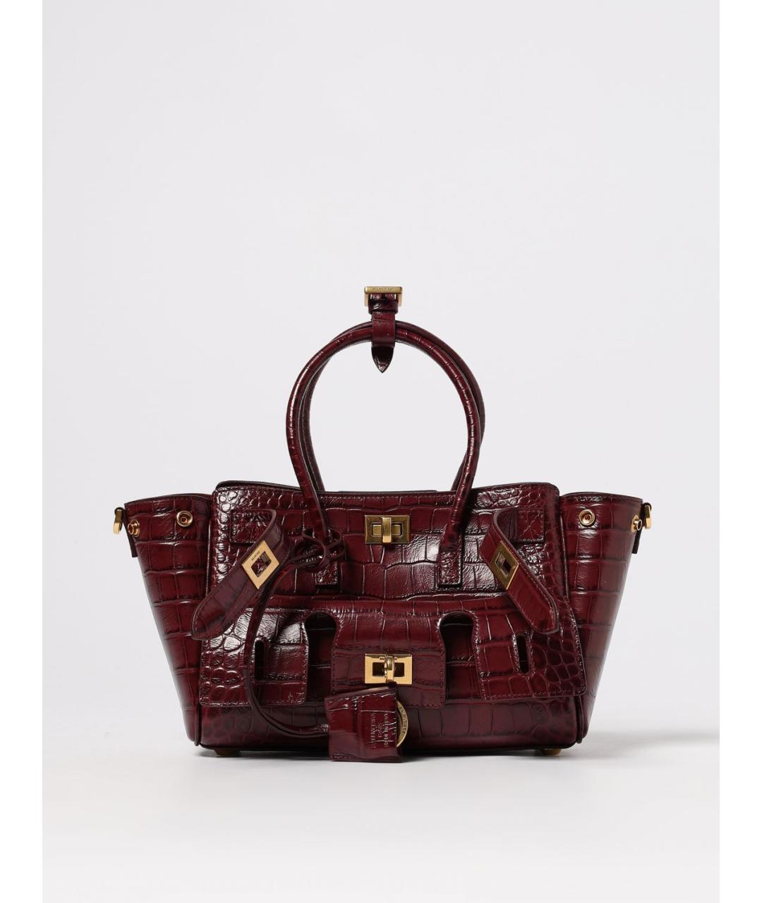 BALENCIAGA Бордовая кожаная сумка тоут, фото 6