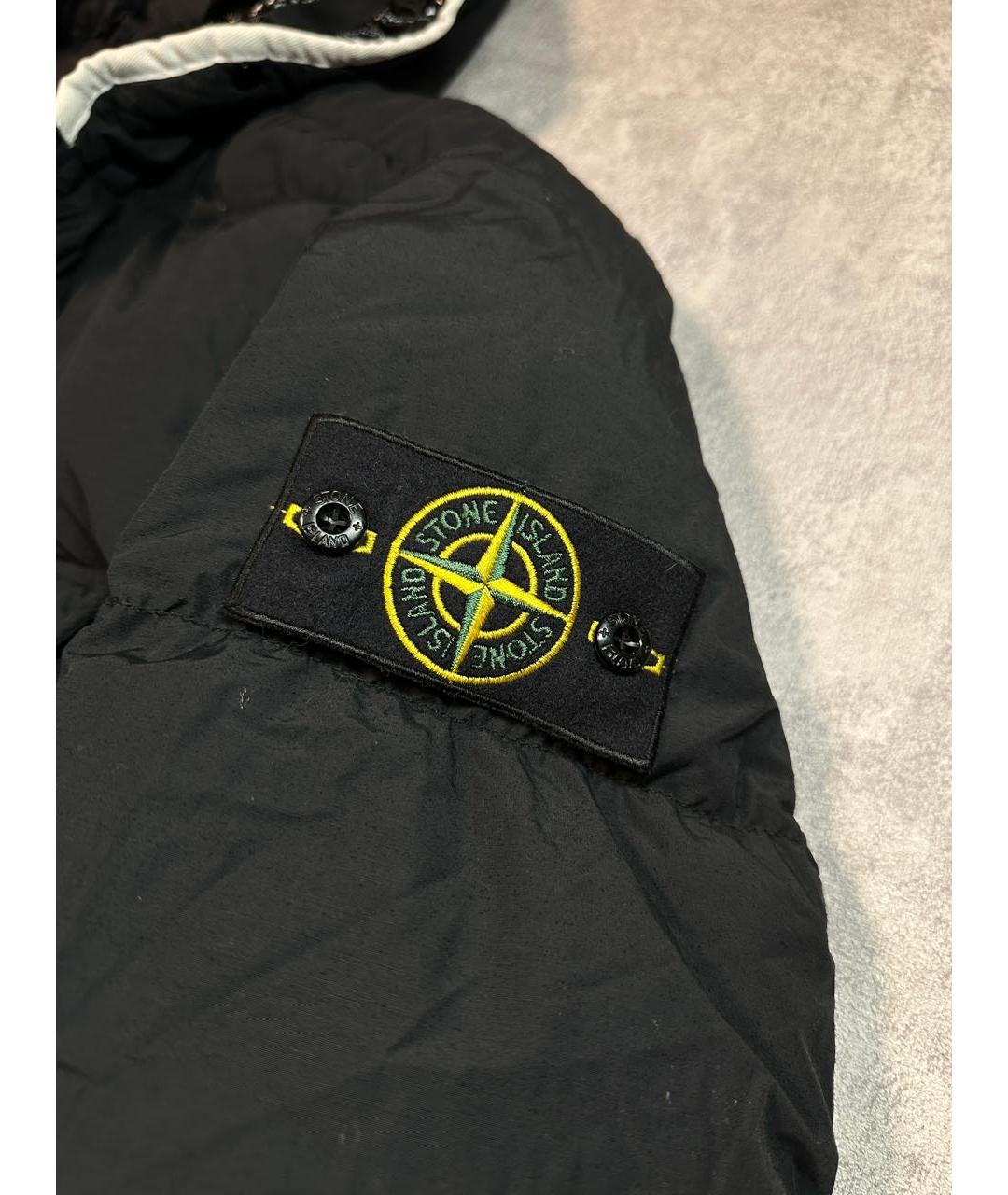 STONE ISLAND Черный полиамидовый пуховик, фото 4