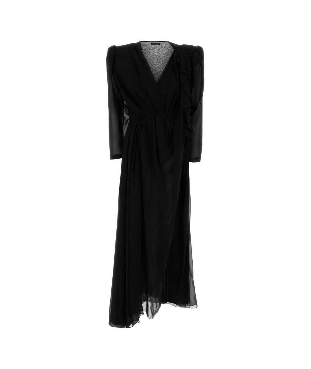 BALENCIAGA Черное шелковое вечернее платье, фото 1