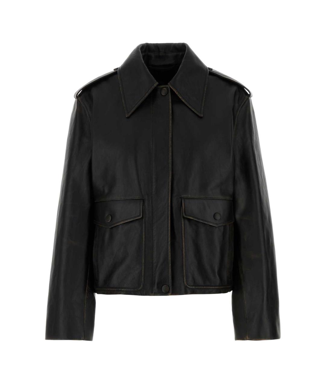 JIL SANDER Коричневая кожаная куртка, фото 1