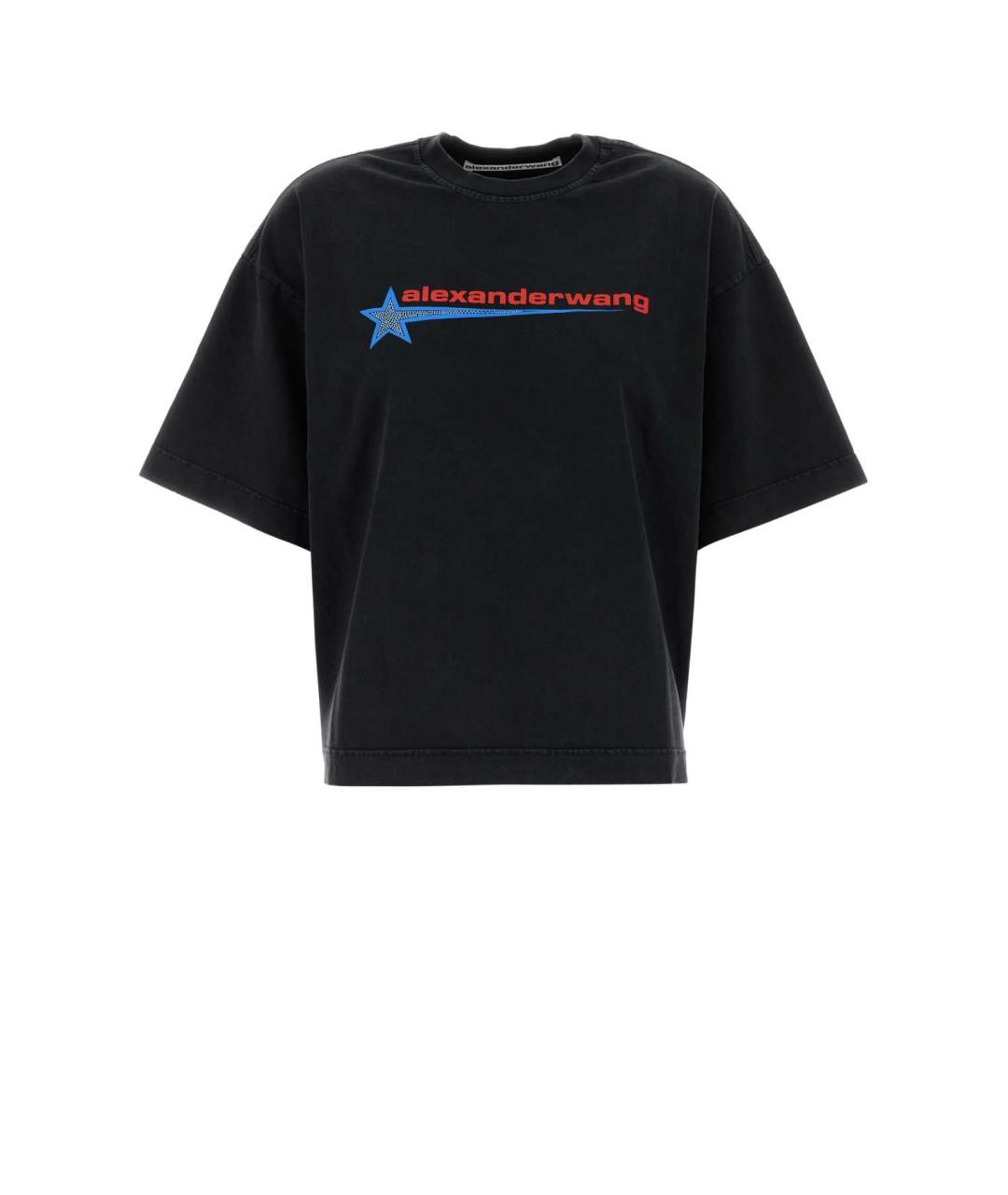 ALEXANDER WANG Черная хлопковая футболка, фото 1