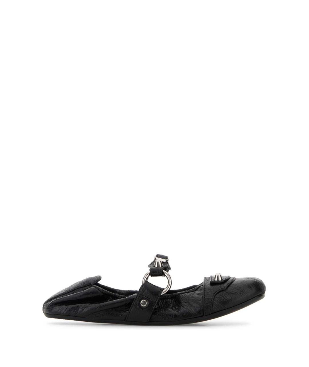 BALENCIAGA Черные кожаные балетки, фото 1