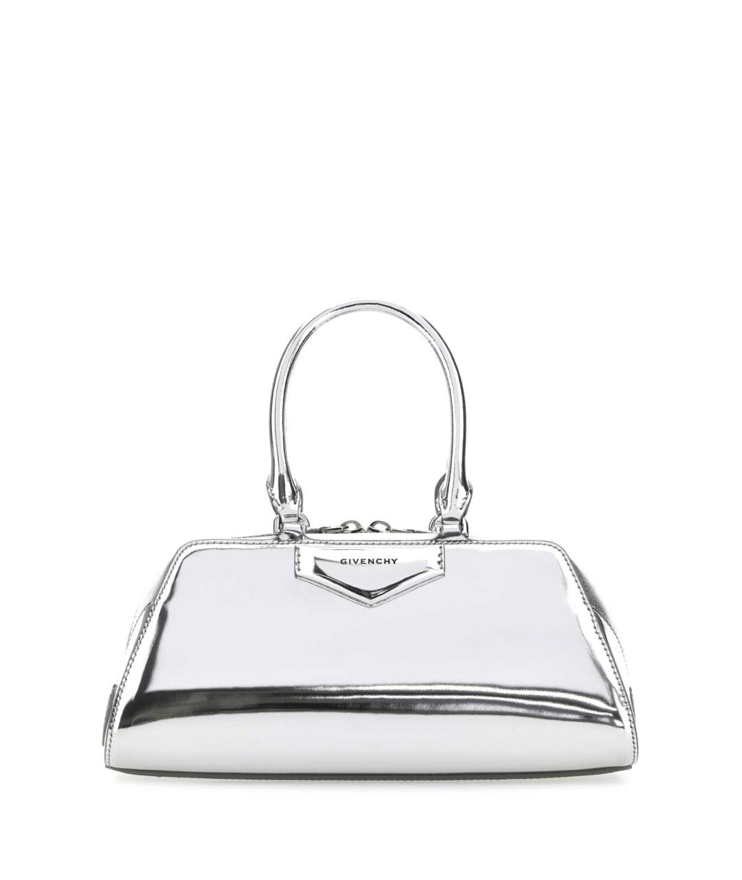 GIVENCHY Серебряная кожаная сумка тоут, фото 1