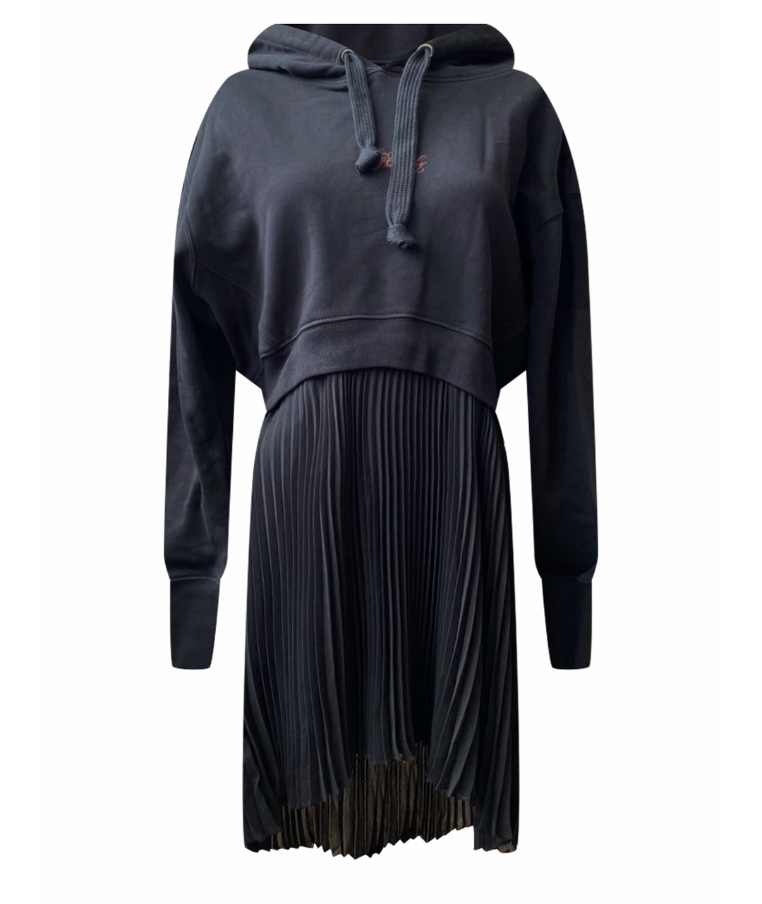 PHILOSOPHY DI LORENZO SERAFINI Черное хлопковое повседневное платье, фото 1