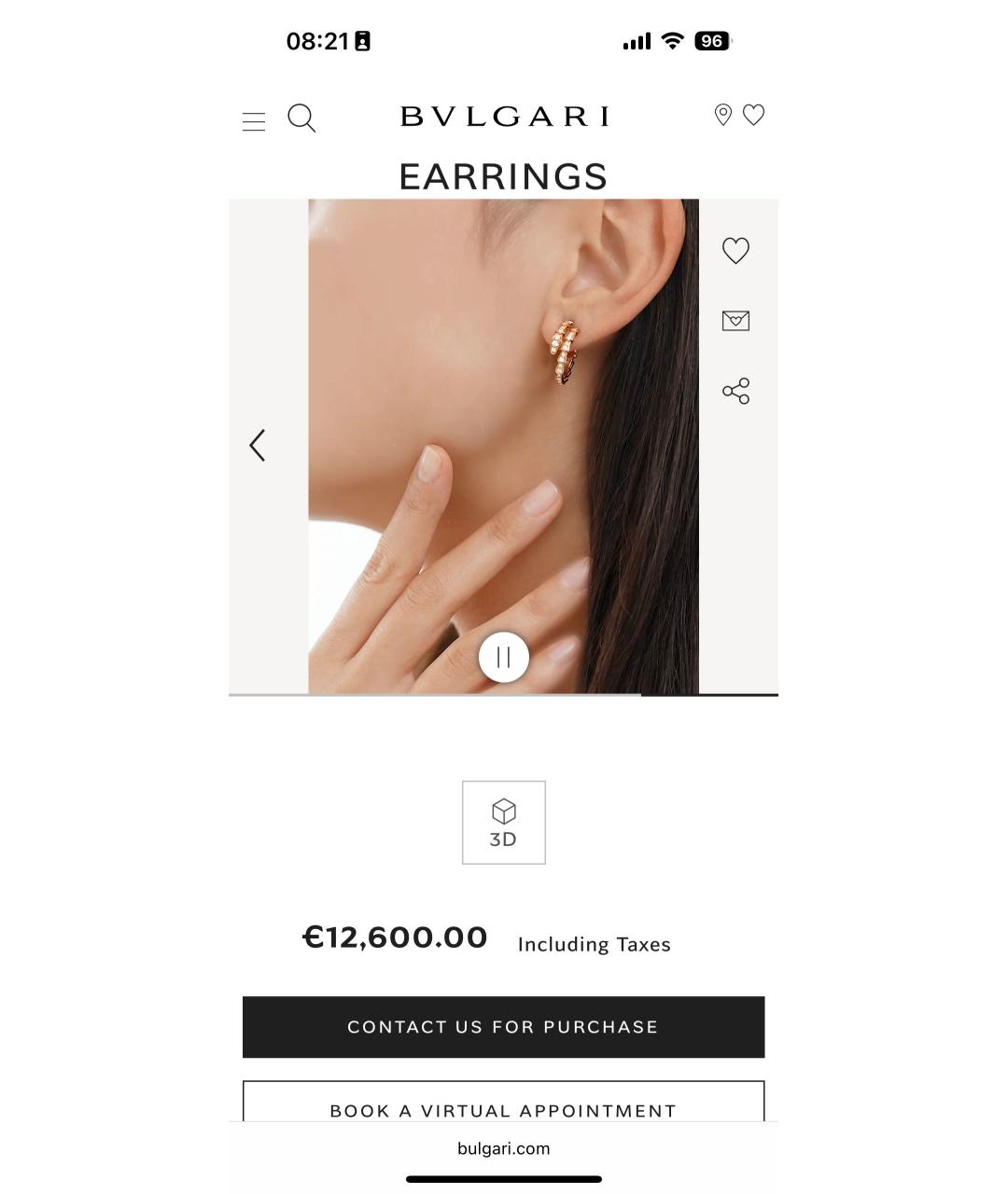 BVLGARI Золотые серьги из розового золота, фото 7