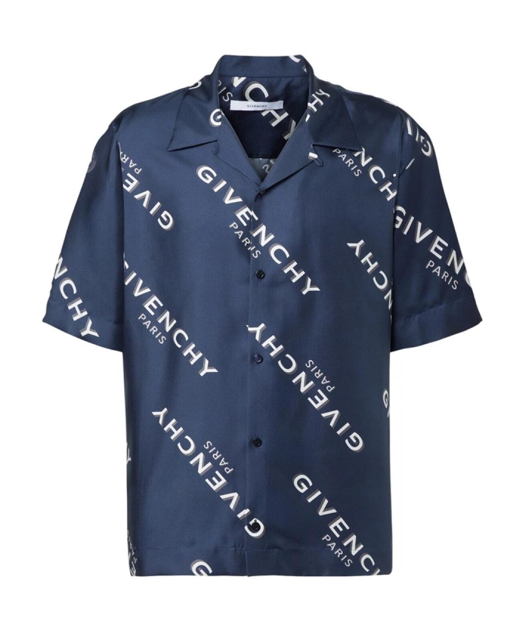 GIVENCHY Синяя шелковая кэжуал рубашка, фото 1