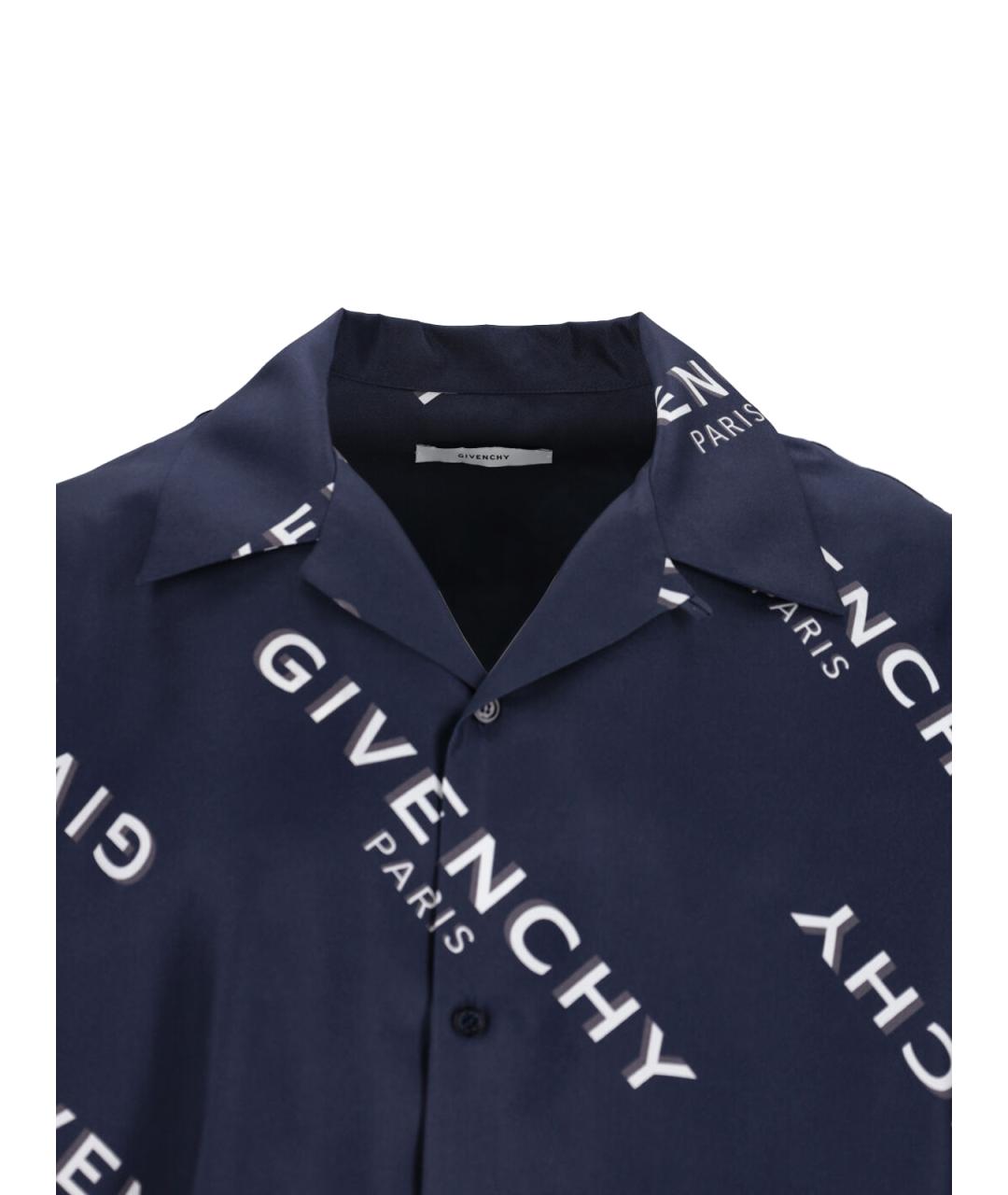 GIVENCHY Синяя шелковая кэжуал рубашка, фото 3