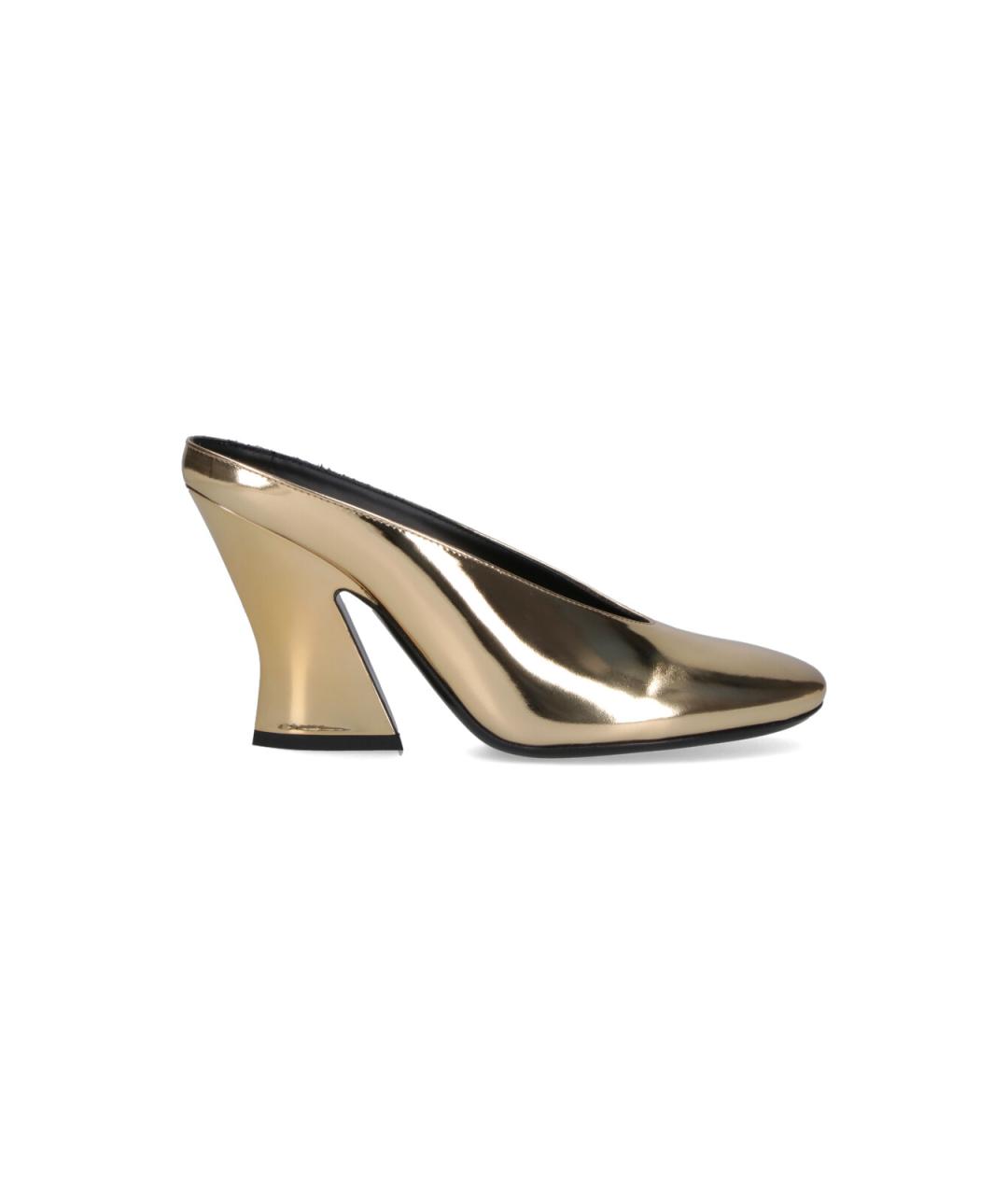 GIVENCHY Золотые кожаные мюли, фото 1
