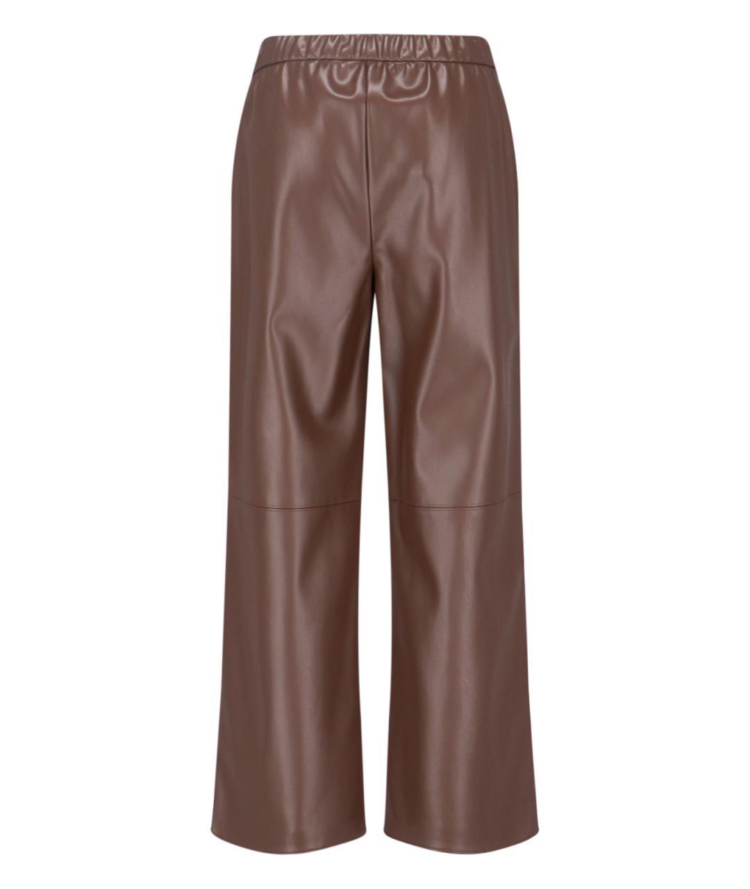 'S MAX MARA Коричневые полиэстеровые прямые брюки, фото 2