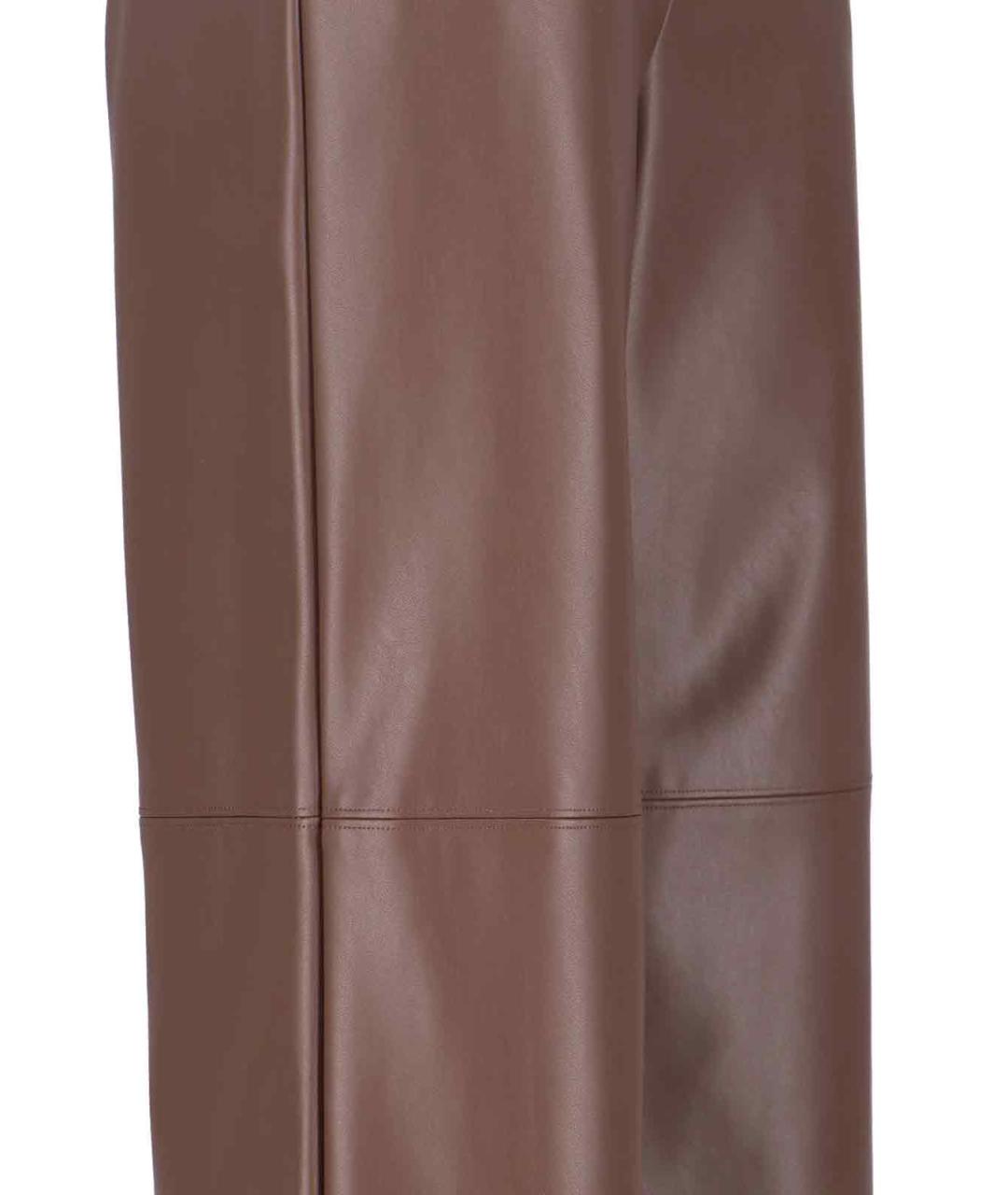 'S MAX MARA Коричневые полиэстеровые прямые брюки, фото 4