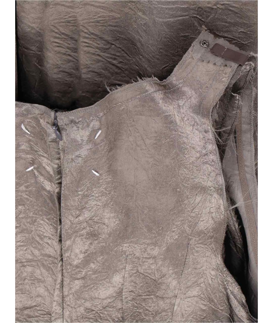MAISON MARGIELA Бежевое вискозное платье, фото 5