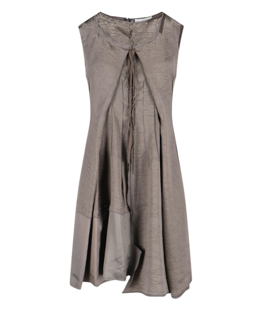 MAISON MARGIELA Бежевое вискозное платье, фото 1
