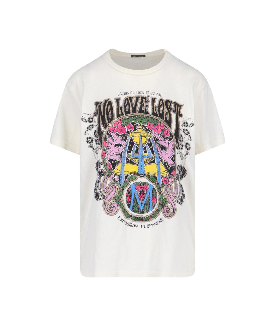 MOTHER Белая хлопковая футболка, фото 1