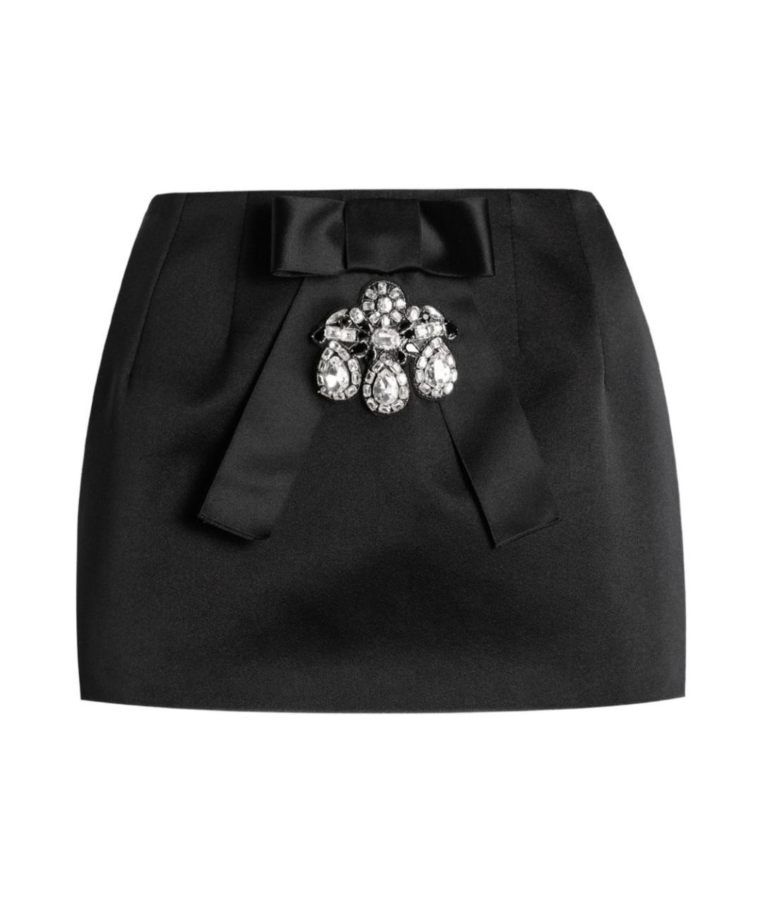 DOLCE&GABBANA Черная шелковая юбка мини, фото 1