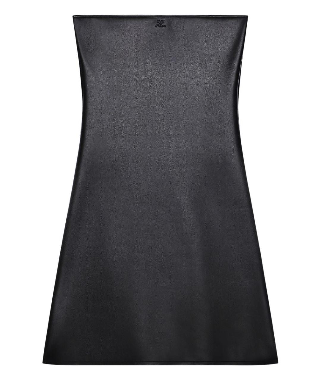 COURREGES Черное полиуретановое коктейльное платье, фото 1