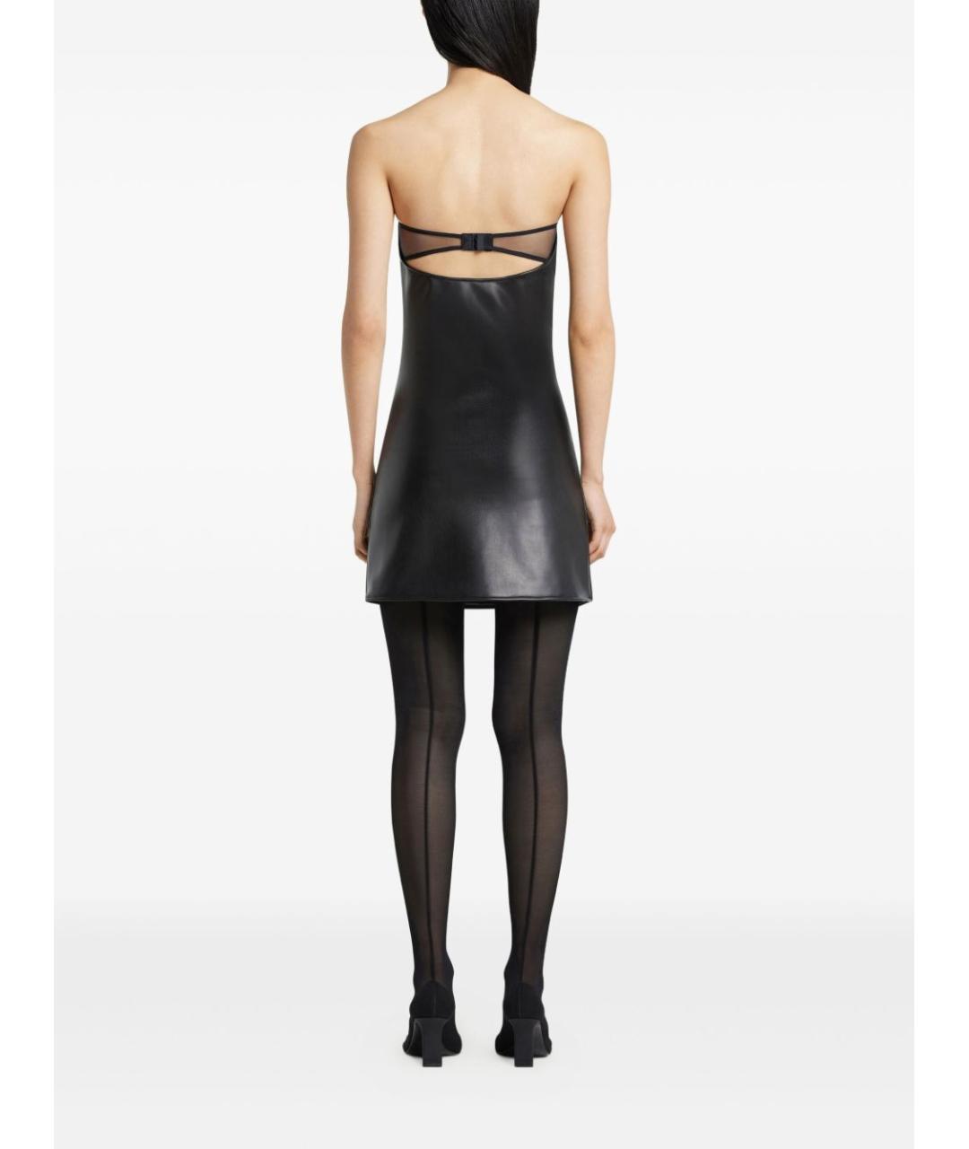COURREGES Черное полиуретановое коктейльное платье, фото 2