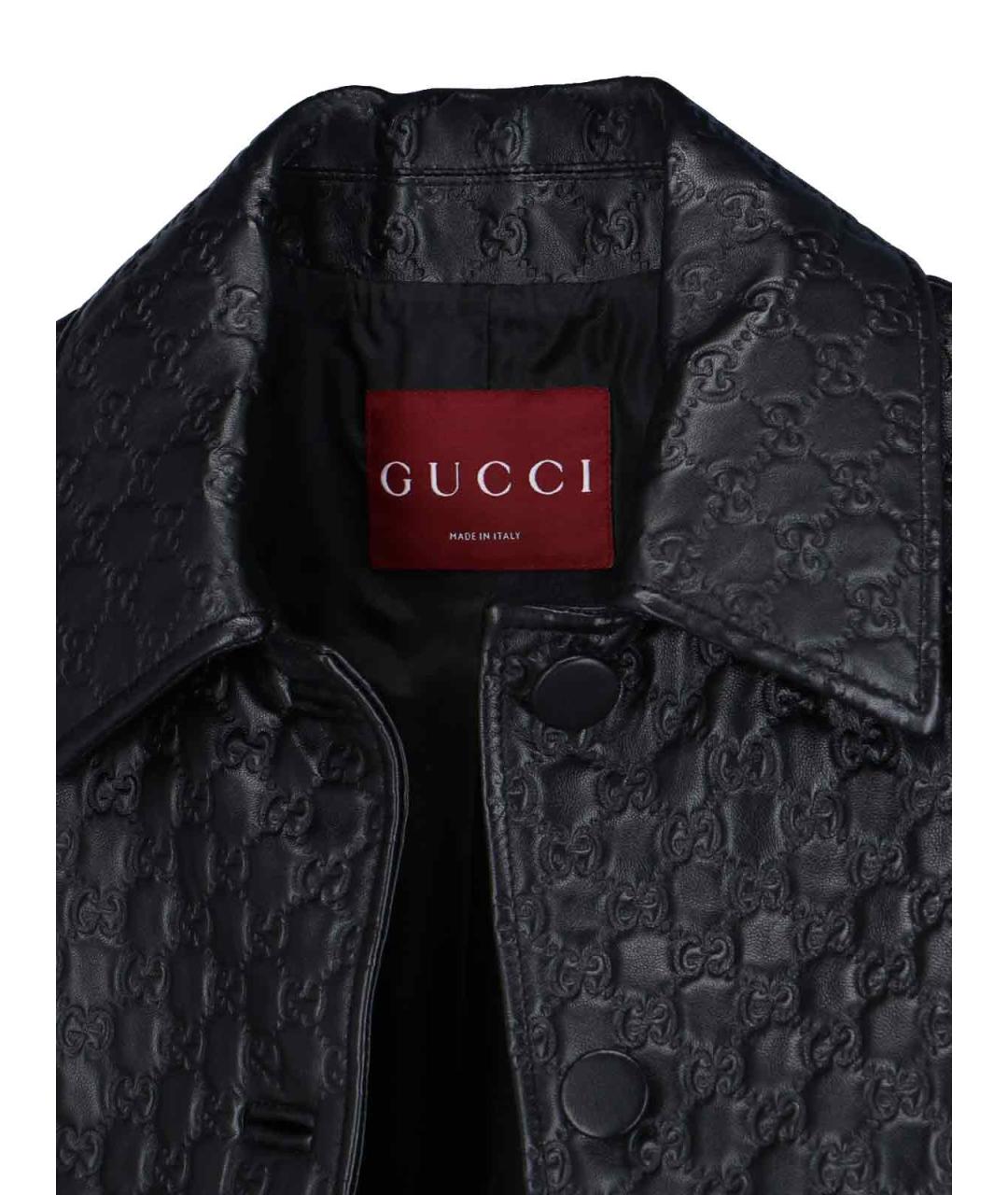 GUCCI Черная кожаная куртка, фото 3