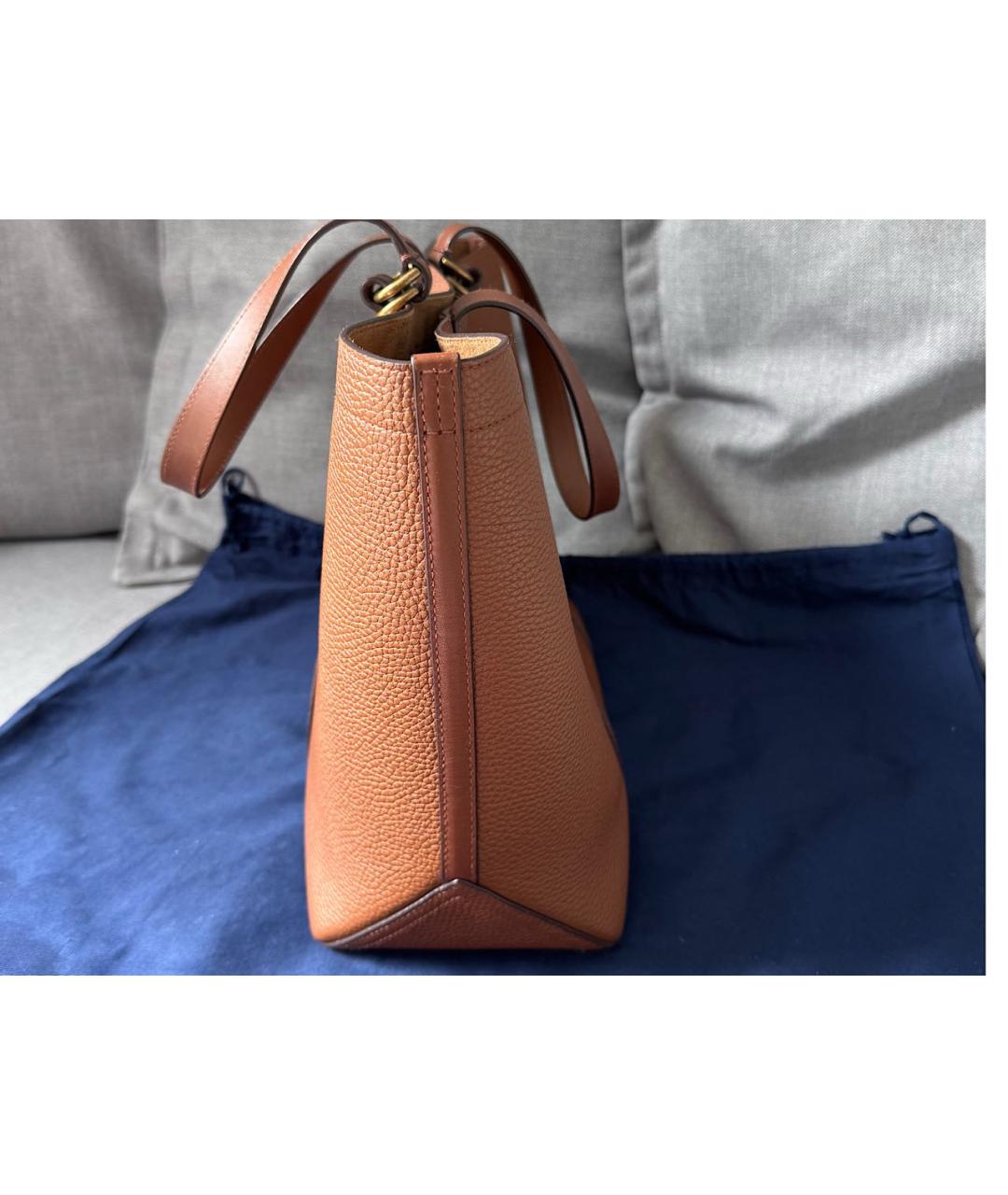 POLO RALPH LAUREN Коричневая кожаная сумка тоут, фото 2