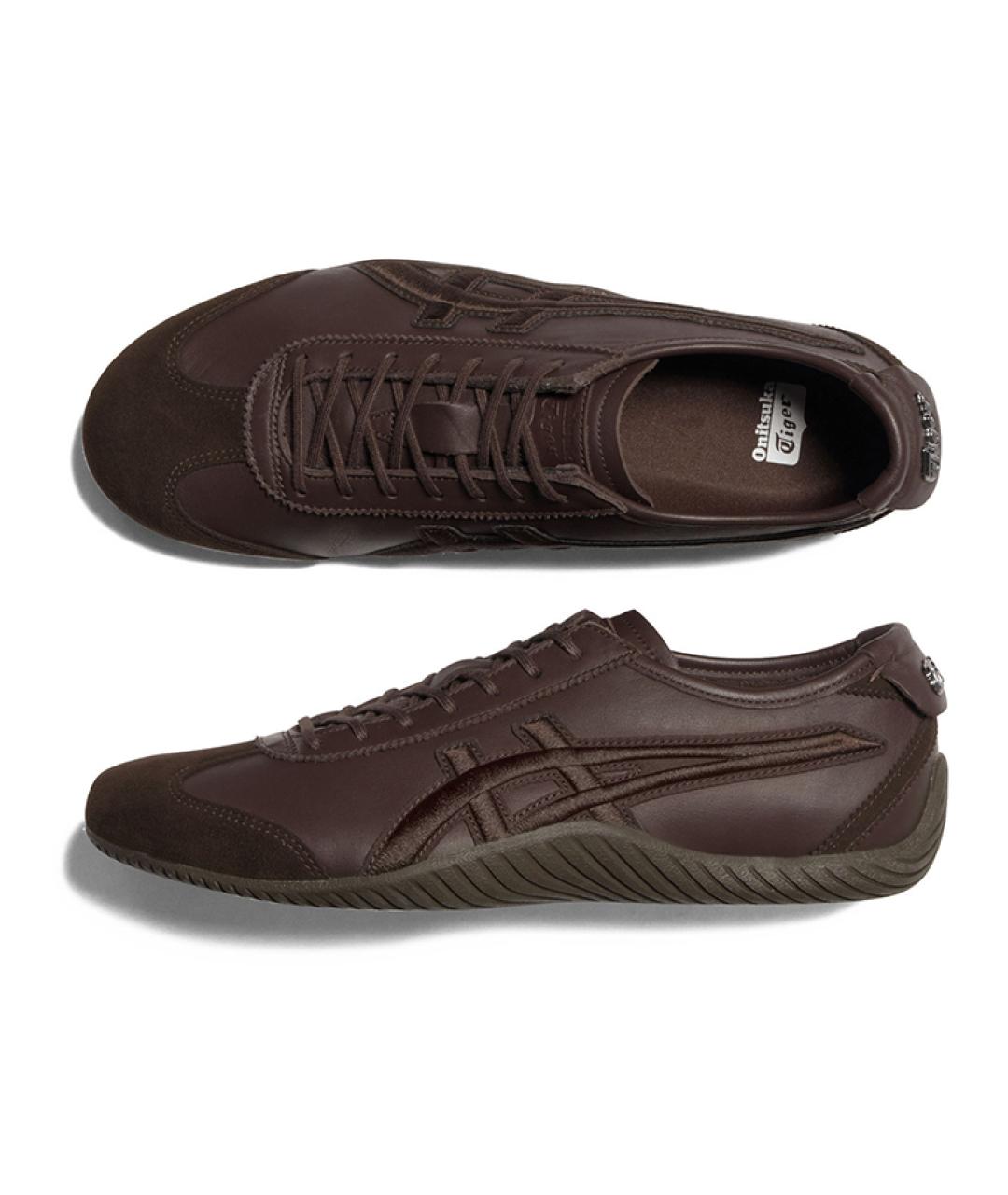 ONITSUKA TIGER Коричневые кожаные кроссовки, фото 6
