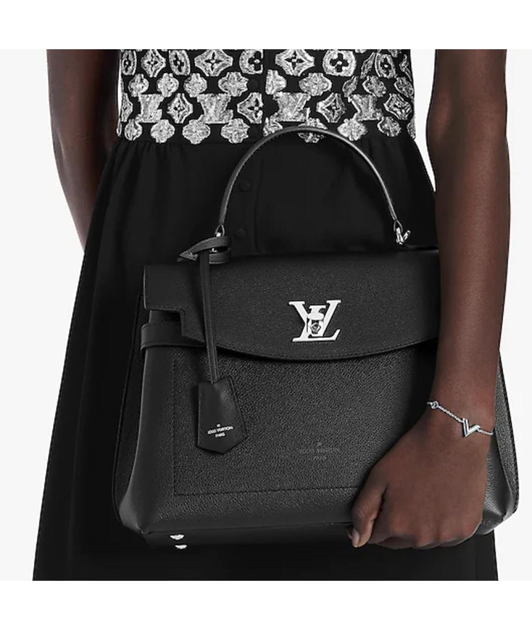 LOUIS VUITTON Черная кожаная сумка через плечо, фото 6