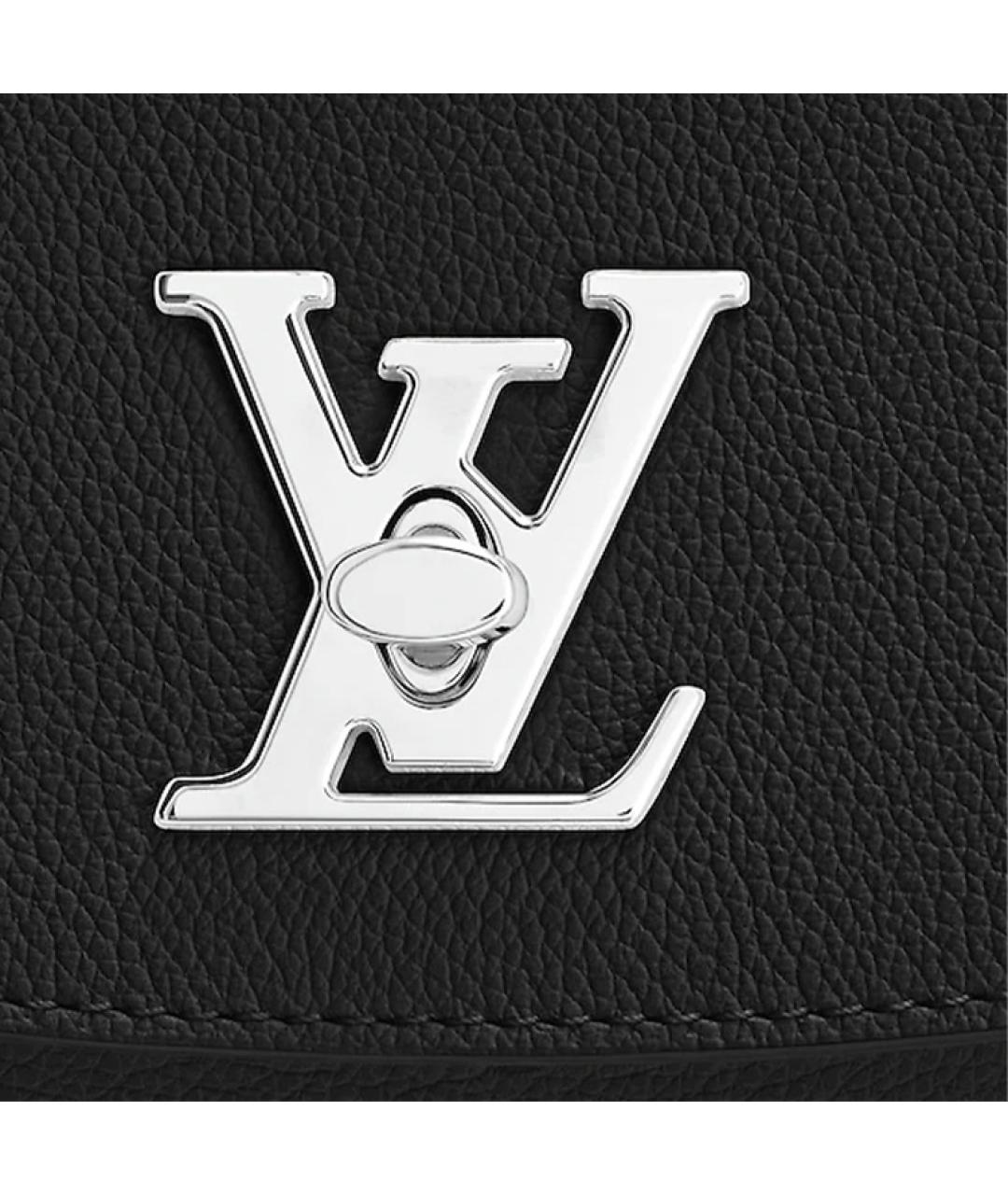 LOUIS VUITTON Черная кожаная сумка через плечо, фото 5