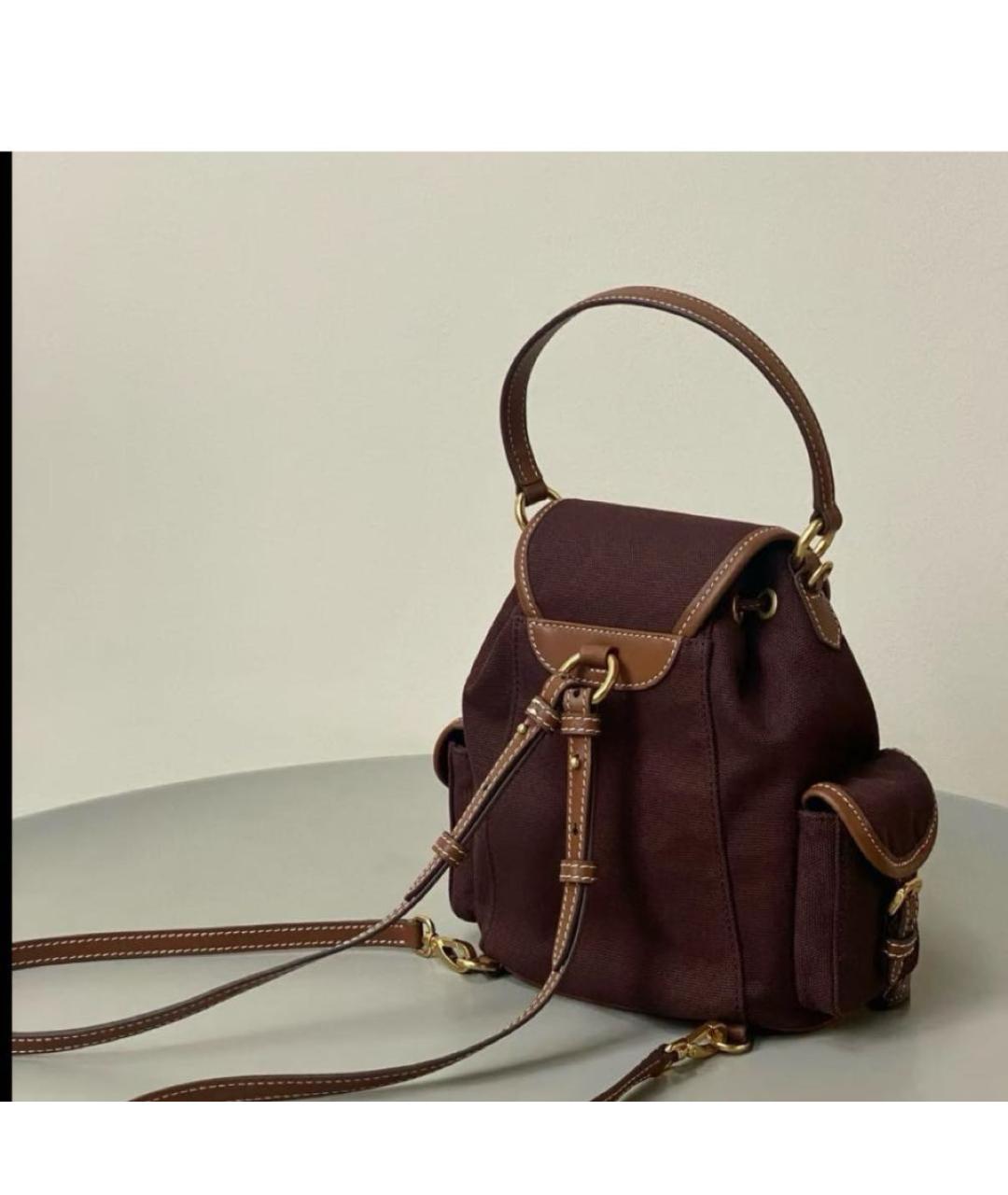MIU MIU Коричневый тканевый рюкзак, фото 3