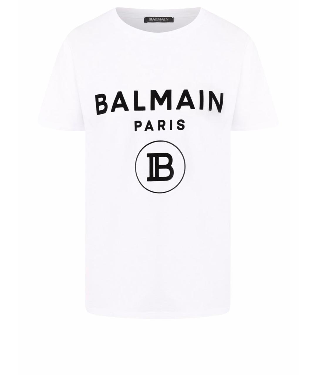 BALMAIN Белая хлопковая футболка, фото 1