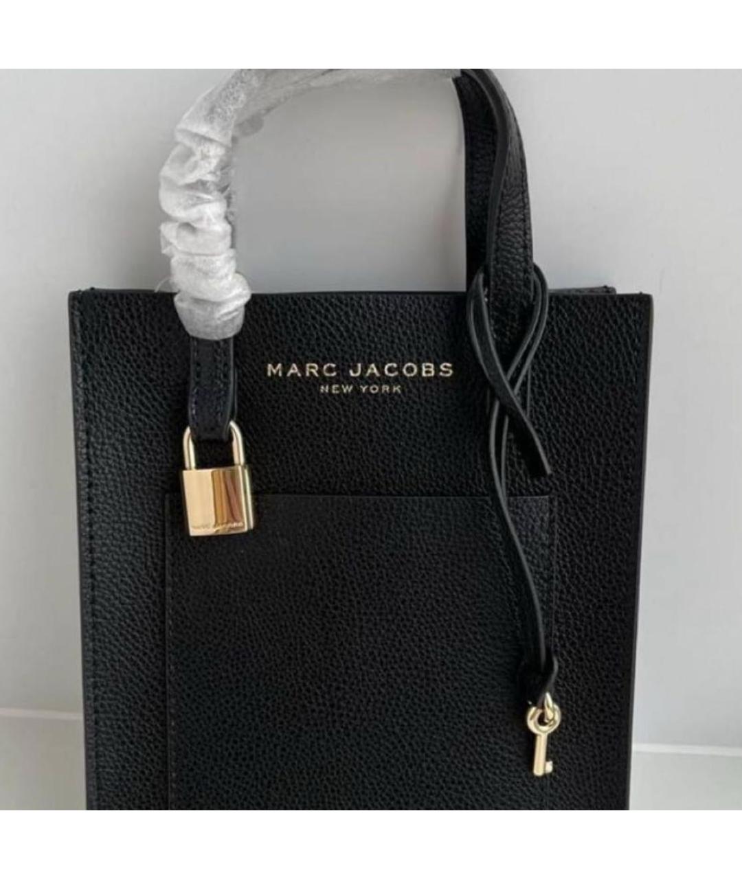 MARC JACOBS Черная кожаная сумка тоут, фото 3