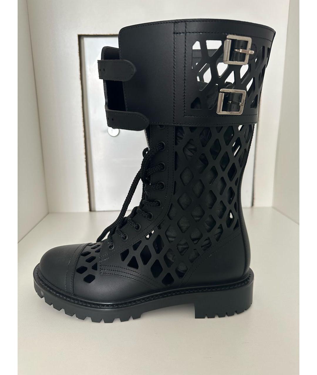 CHRISTIAN DIOR Черные кожаные сапоги, фото 5