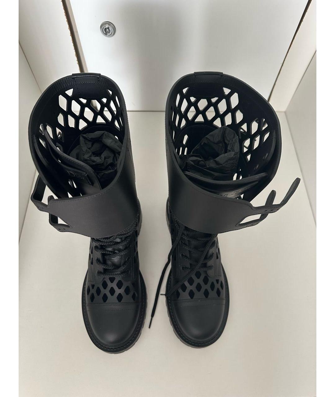 CHRISTIAN DIOR Черные кожаные сапоги, фото 3