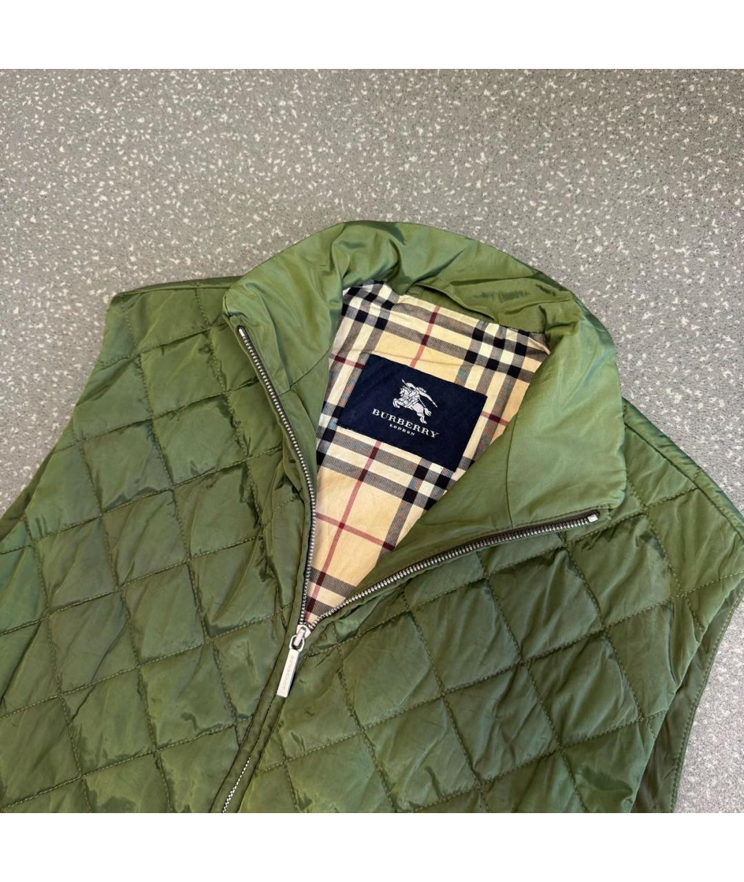 BURBERRY Зеленый полиэстеровый жилет, фото 4