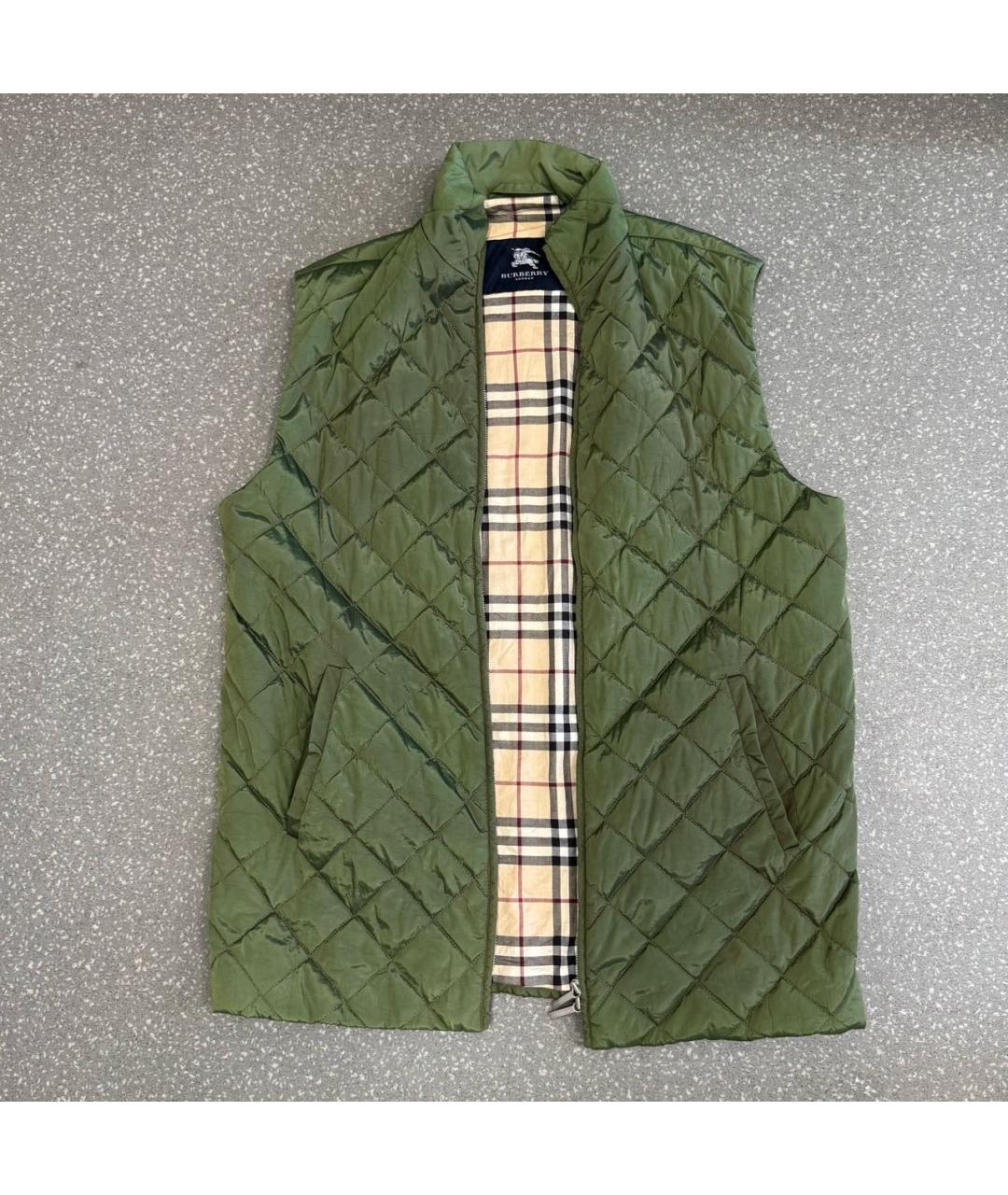 BURBERRY Зеленый полиэстеровый жилет, фото 8
