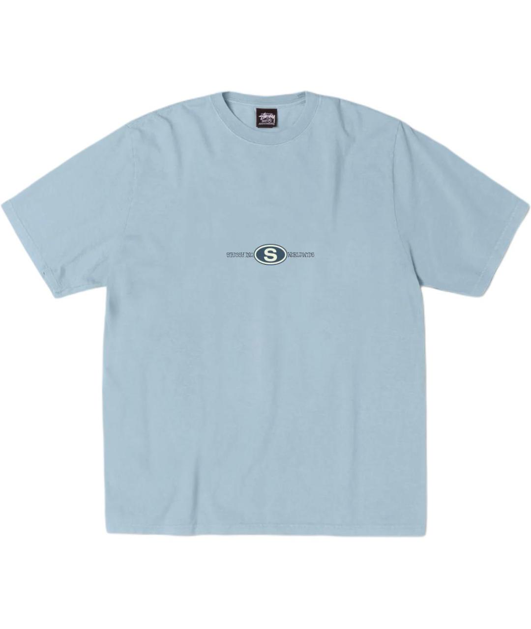 STUSSY Синяя хлопковая футболка, фото 1