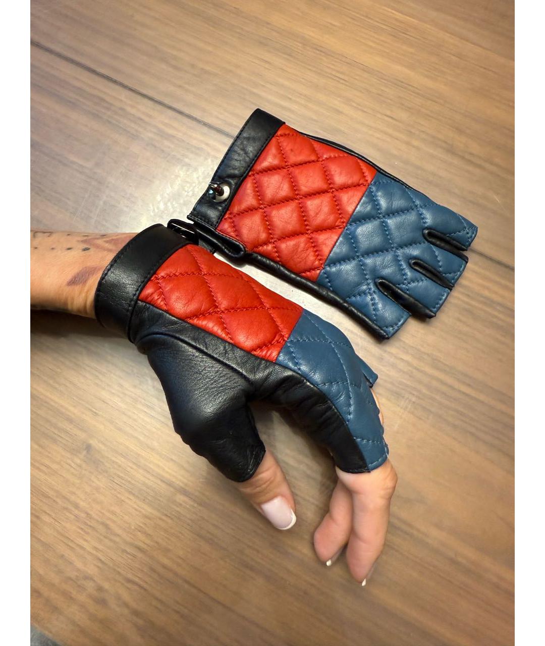 CHANEL Мульти кожаные митенки, фото 5