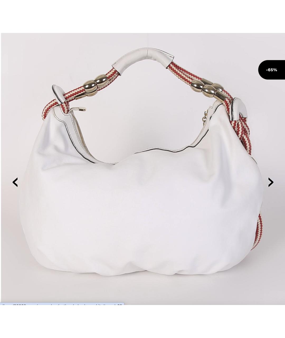 GUCCI Белая кожаная сумка с короткими ручками, фото 10
