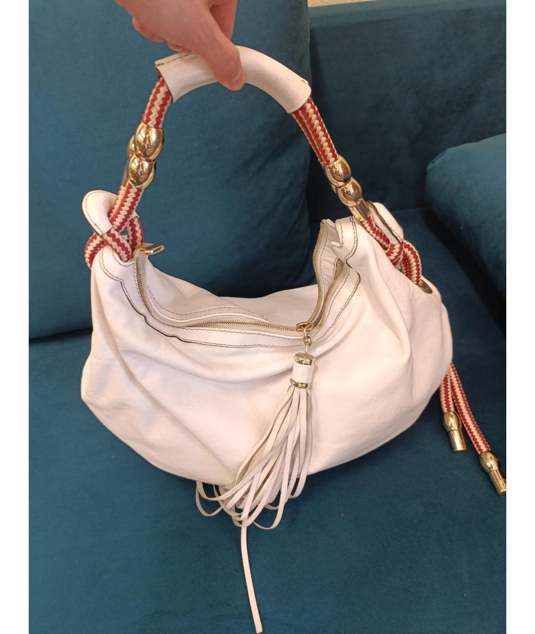 GUCCI Белая кожаная сумка с короткими ручками, фото 2