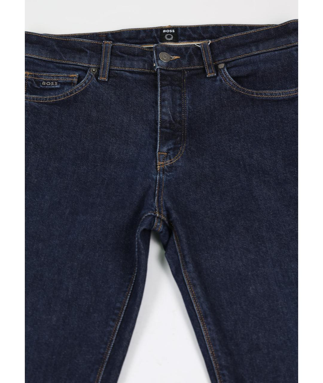 HUGO BOSS Синие хлопко-эластановые прямые джинсы, фото 4