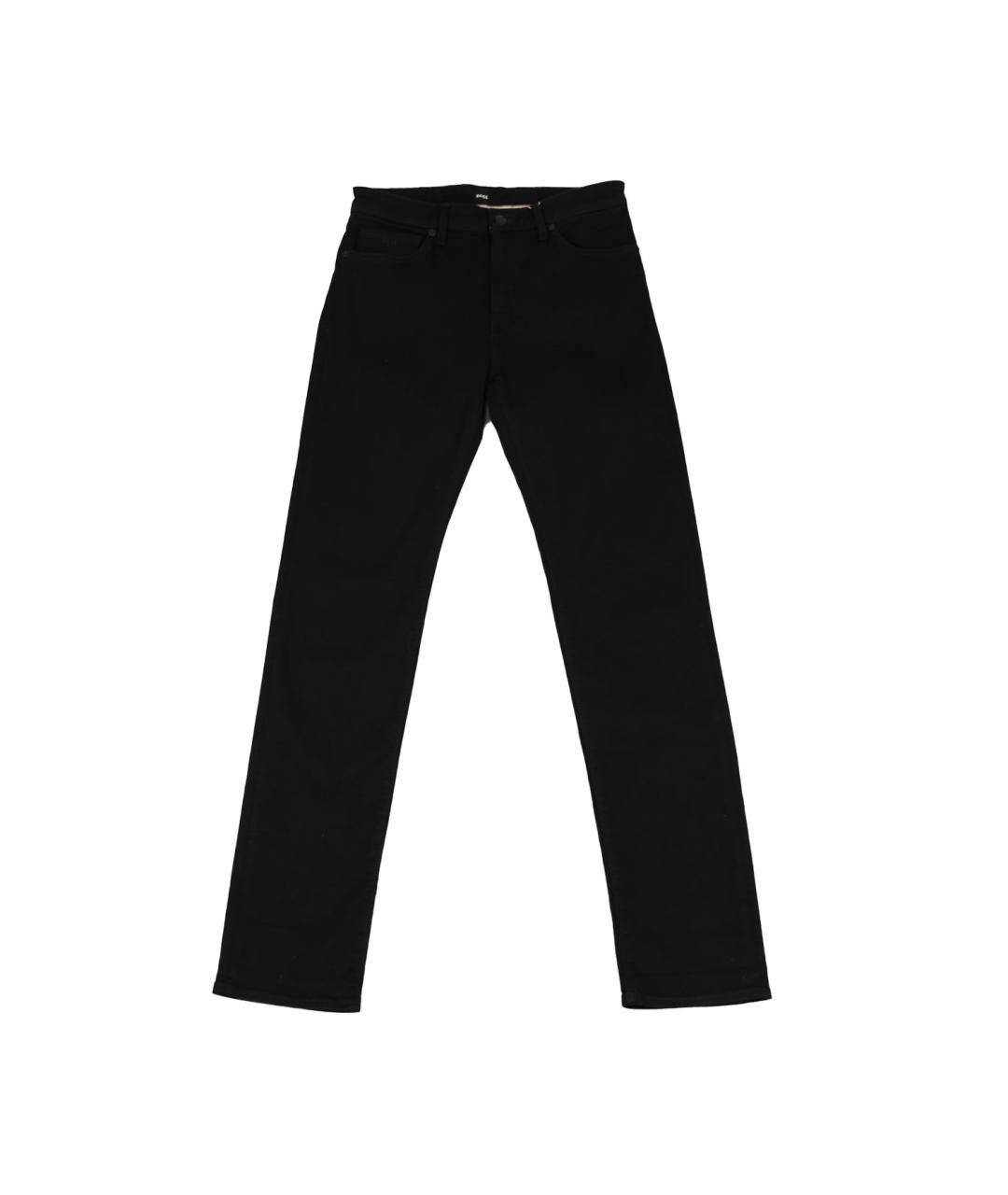 HUGO BOSS Черные хлопко-эластановые прямые джинсы, фото 1