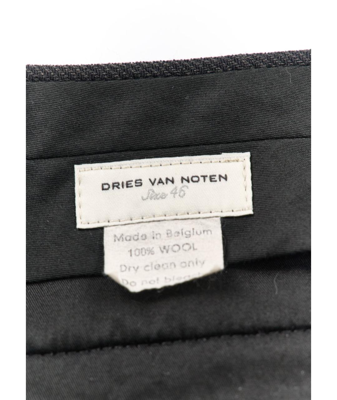 DRIES VAN NOTEN Серые шерстяные классические брюки, фото 3