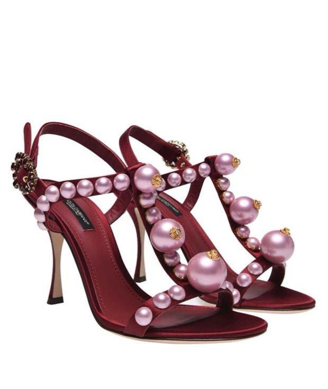 DOLCE&GABBANA Бордовые босоножки, фото 8