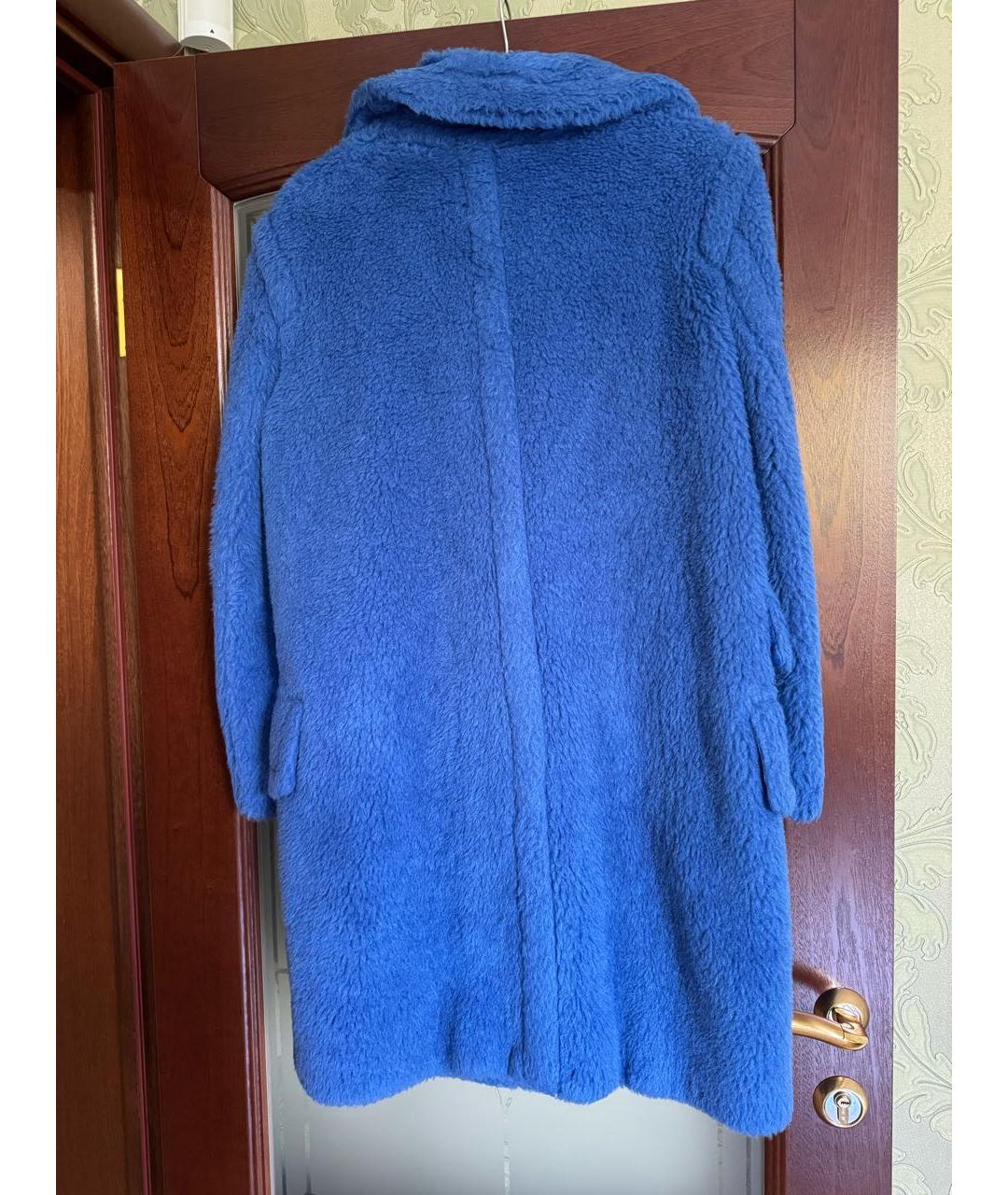 MAX MARA Синяя шерстяная шуба, фото 2