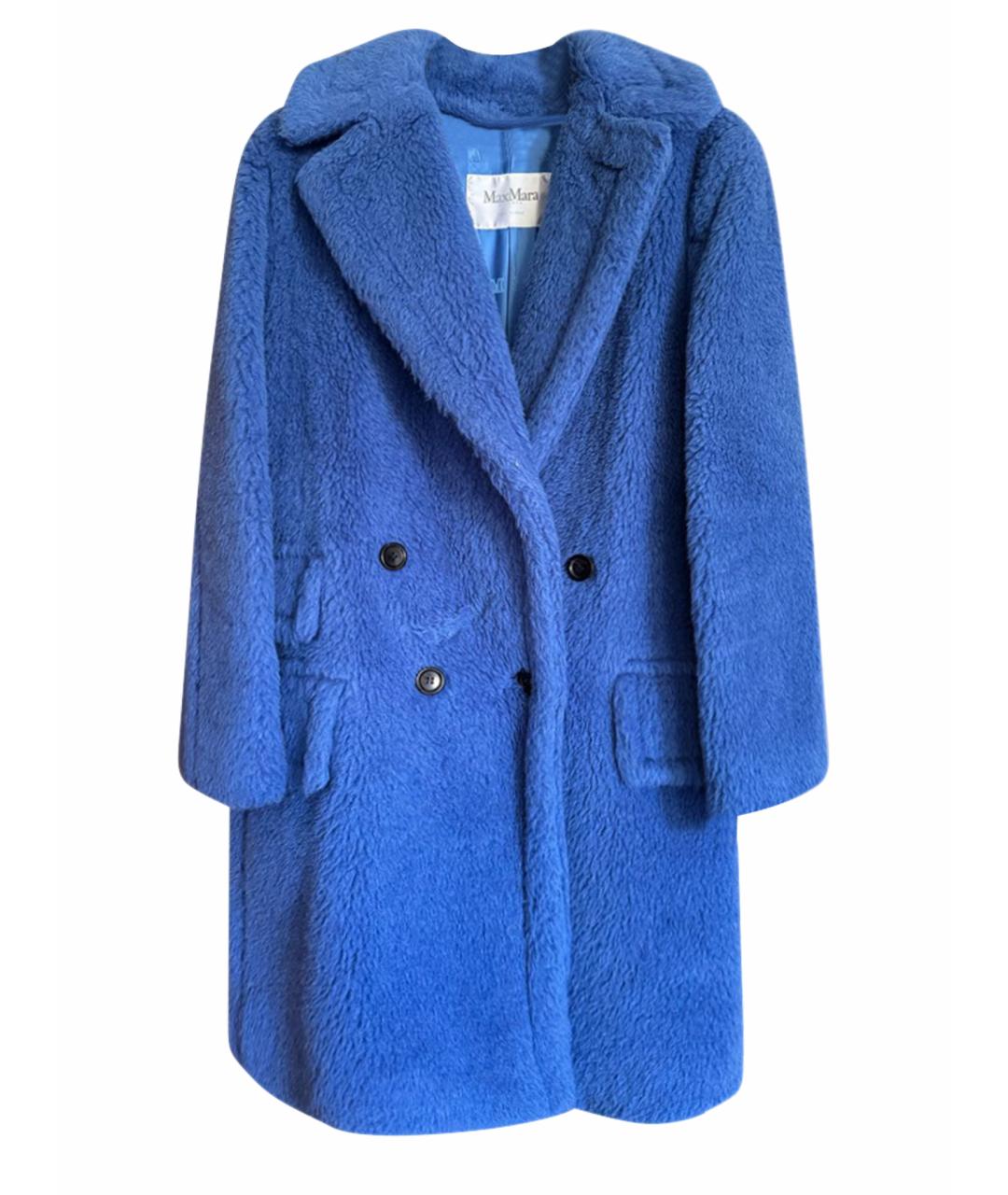 MAX MARA Синяя шерстяная шуба, фото 1