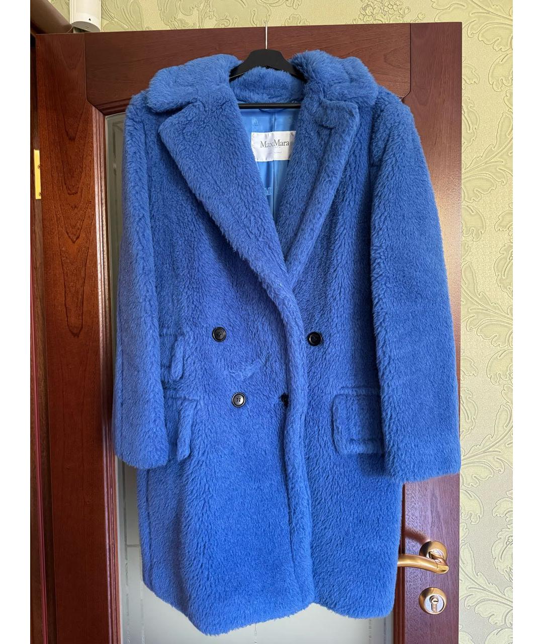 MAX MARA Синяя шерстяная шуба, фото 7