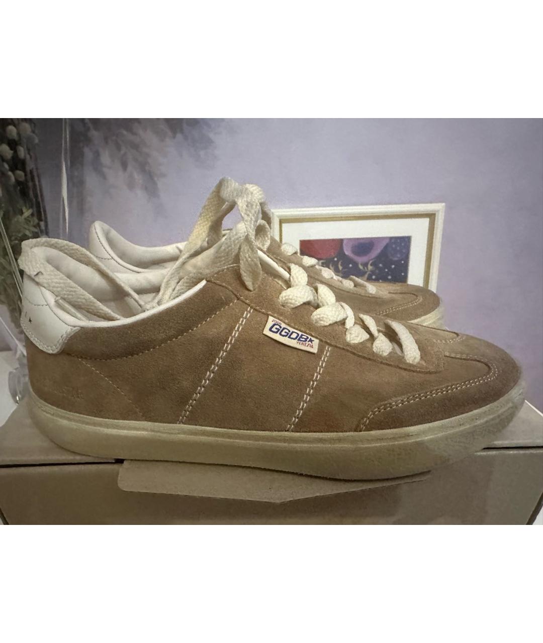 GOLDEN GOOSE DELUXE BRAND Бежевые замшевые кеды, фото 4