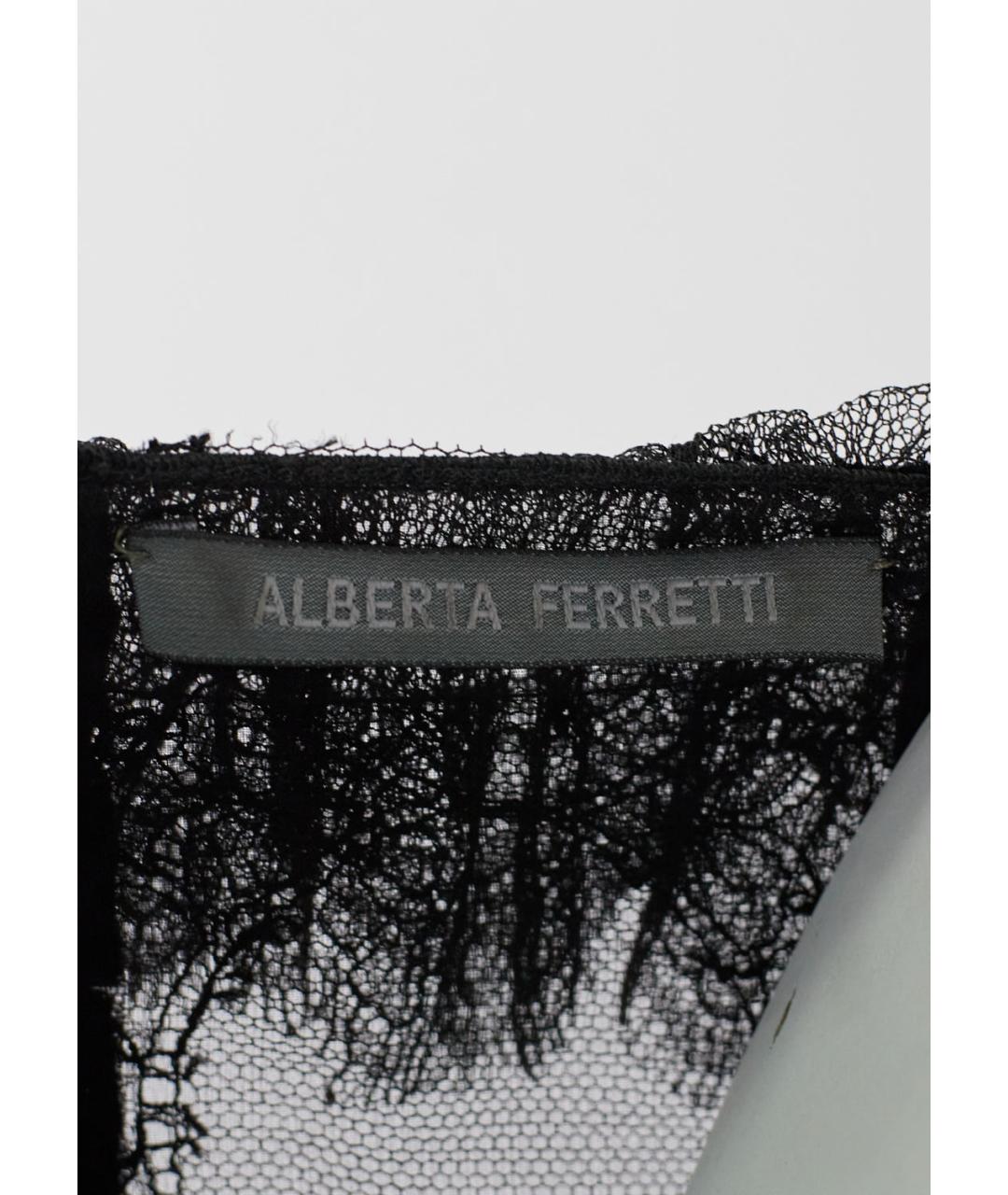 ALBERTA FERRETTI Черное шелковое коктейльное платье, фото 3