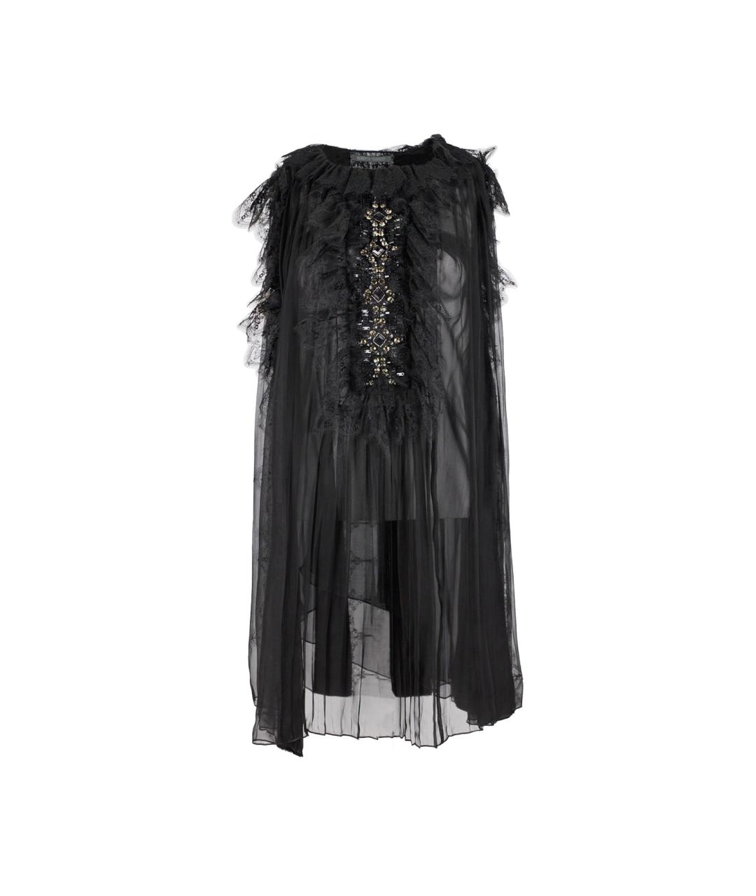 ALBERTA FERRETTI Черное шелковое коктейльное платье, фото 6